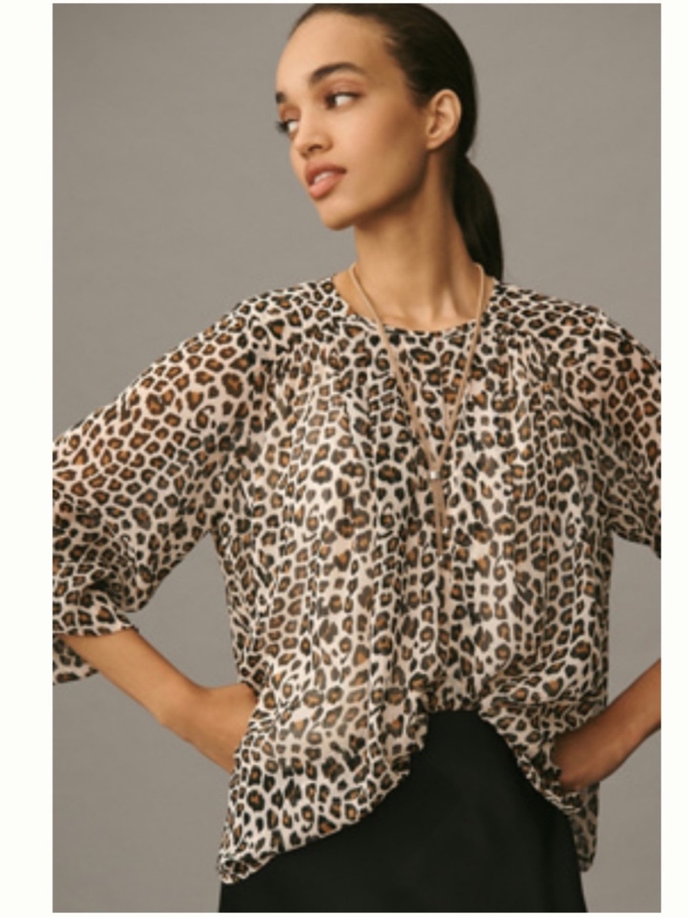 NWT Anthropologie Maeve Leopard Print Blouse